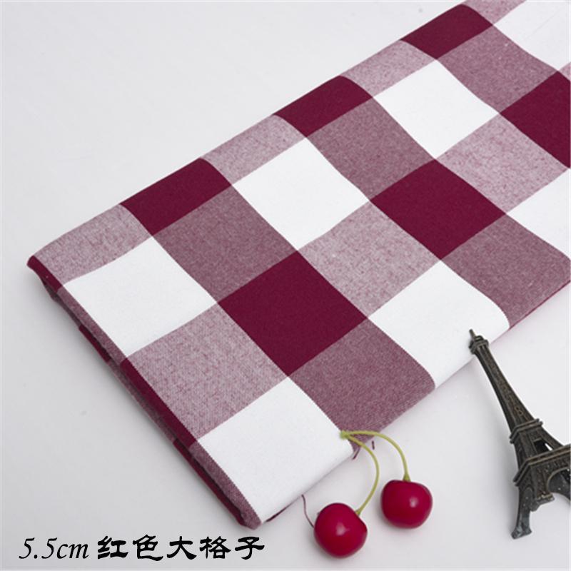 1M/2M/3M Thick Cotton linen solid color Fabric - Grid stripe DIY Material for Home Textiles (by Meter)