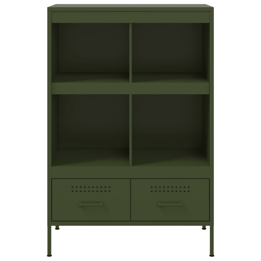 Highboard Olive Green 68 X 39 X 101.5 Cm Steel