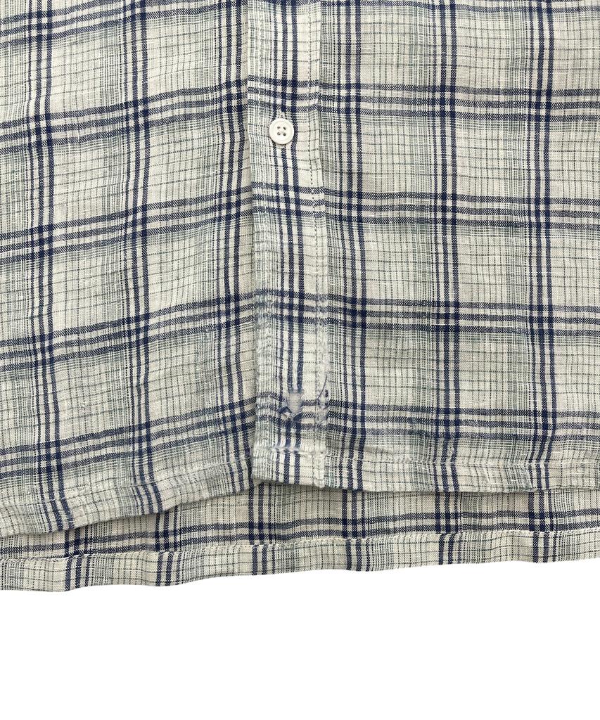 LOSTTOWNSUPPLY Distressed Check Shirt White