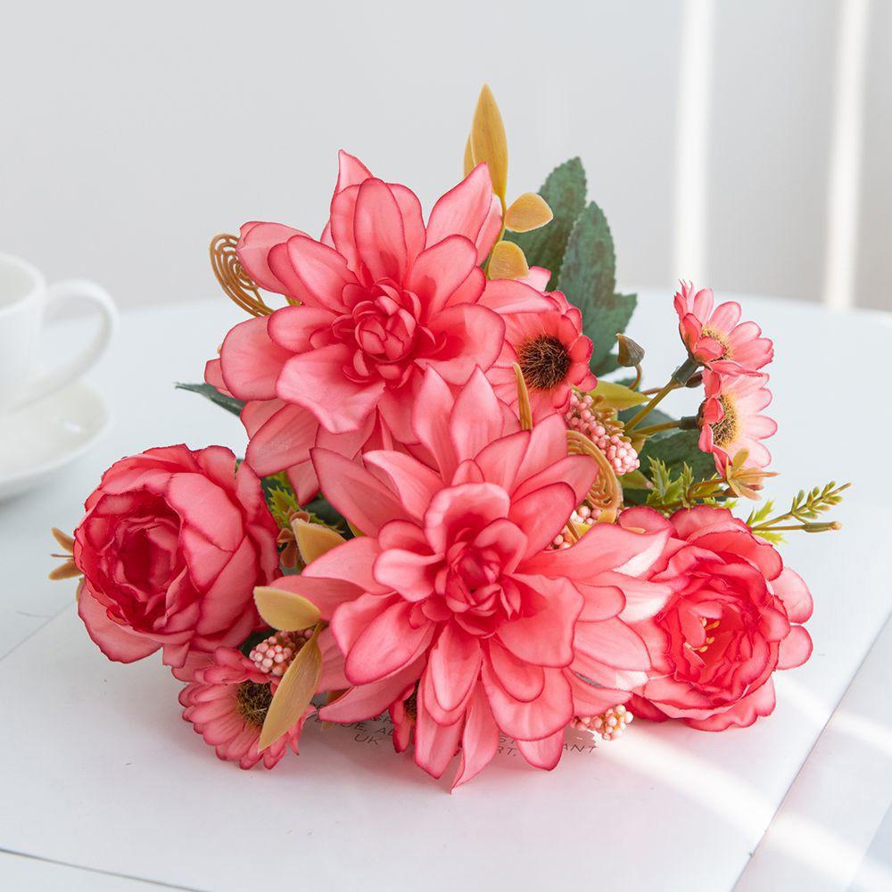 1/3pcs Artificial Flowers Silk Dahlia Rose daisy Festival Home Decoration Bonsai Room Wedding Bridal Bouquet Party Diy Hot sales