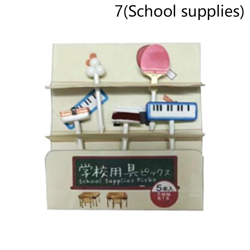 Mini Cartoon Plastic Fruit Fork Picks Children Snack Cake Dessert Pick Toothpick Bento Lunches Party Decoration