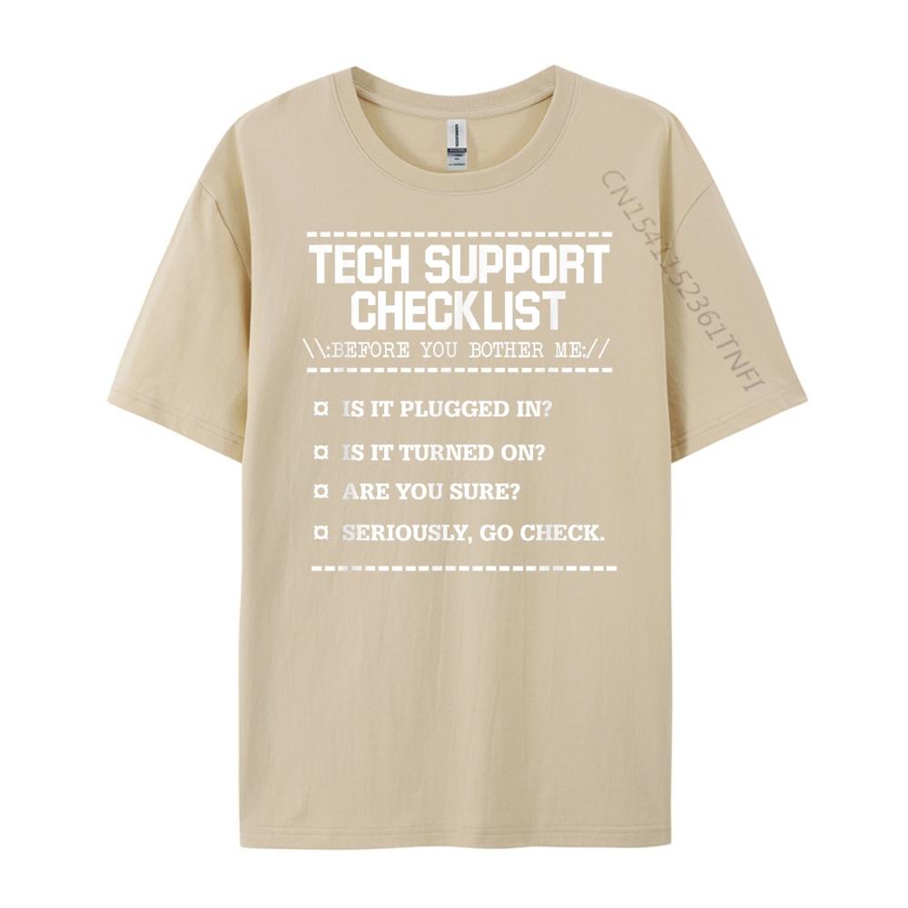 Tech Support Checklist Computer Geek Sysadmin Luxury T Shirt Men High Quality Man Clothes Vaporwave