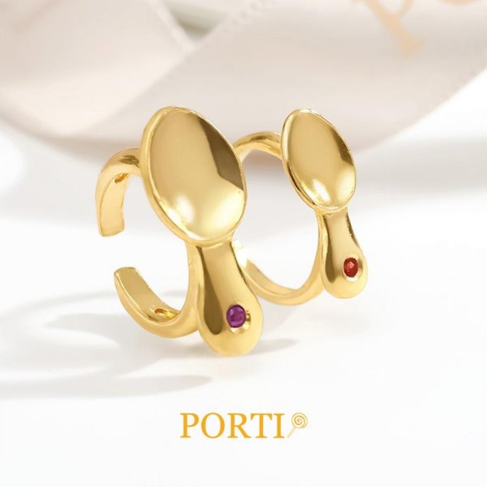 Porti 24k Birthstone Gold Spoon Ring 100 Day Ring 1.875g