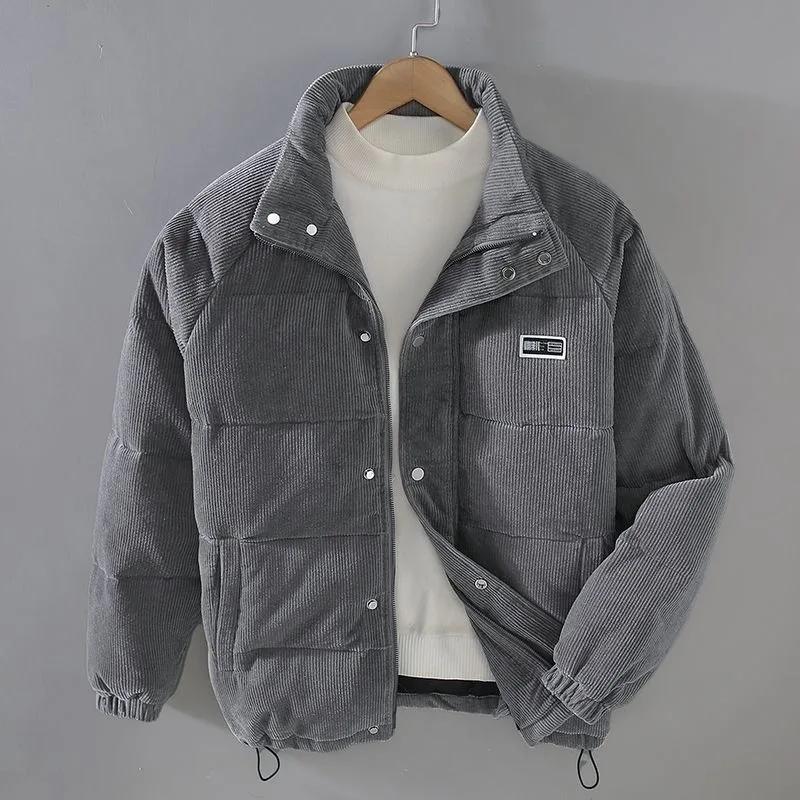 Winter New 2025 Men's Warm Corduroy Cotton Clothing Trend Simple Bread Jacket Jacket