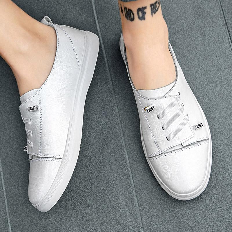 Fashion Leather Fashion Walking Shoes Men Hot Sale Mens Slip on Shoes All-match Male Comfortable Loafers Classic Male Outdoor Footwear