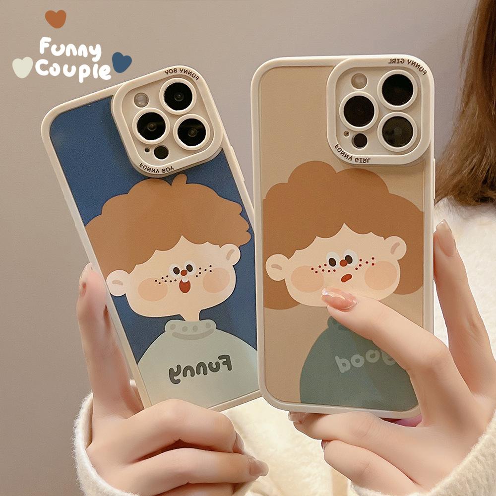 Cartoon Couple Iphone15 Apple 16 Mobile Phone Case 14pro Matte Soft 11 Suitable for Xs Max Cute