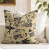 Surfing Pattern Cushion Cover Natural Linen Pillow Cover Double-Sided Print Cushion Cover For Sofa Home Decor