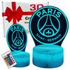 Paris Saint Germain Psg 16 LED 3D Kinder Nachtlampje + Afstandsbediening