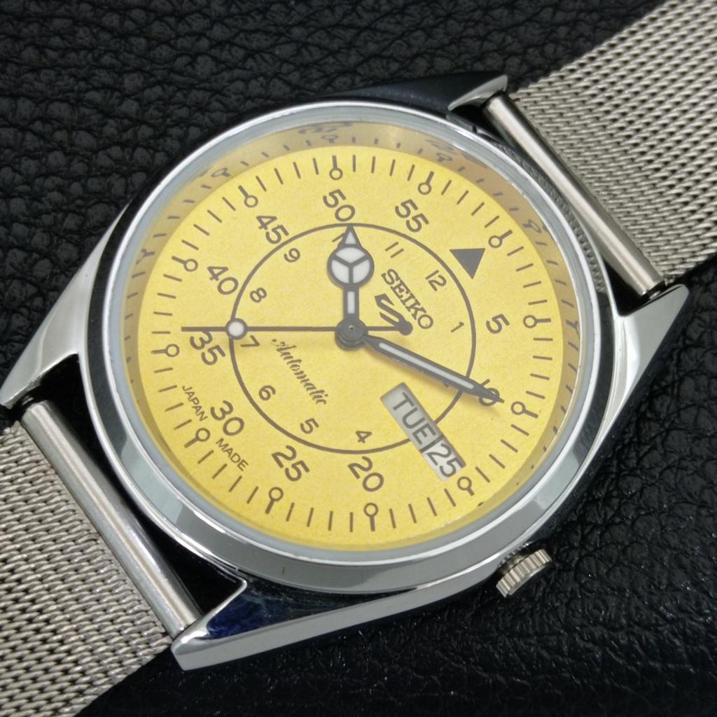 AUTOMATIC VINTAGE REFURBISHED SEIKO 5 6309A JAPAN MENS YELLOW WATCH a442276-1