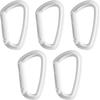 Compact Made In Set of 5 Small, Mini, Carabiners, Keychains, Lightweight, Rust-Resistant, Japan, BBC, YKK, (White)