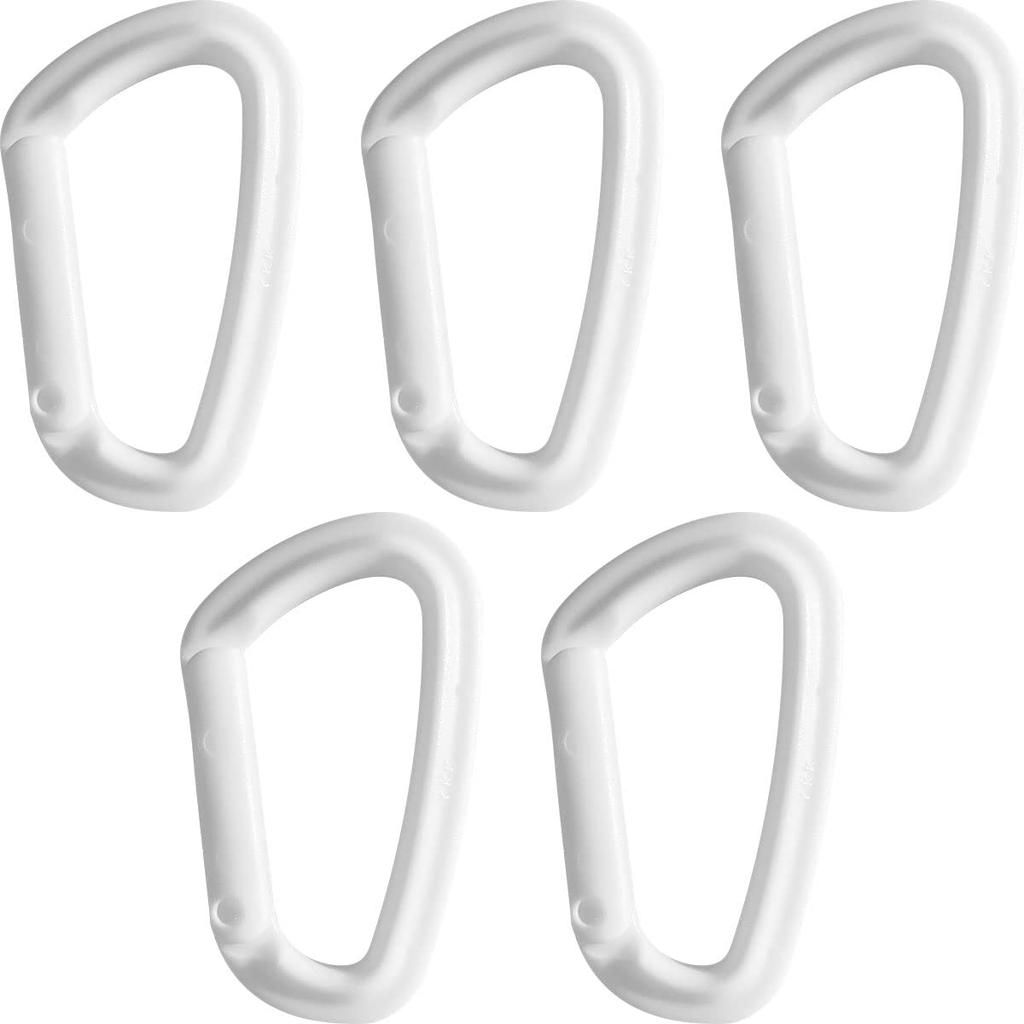Compact Made In Set of 5 Small, Mini, Carabiners, Keychains, Lightweight, Rust-Resistant, Japan, BBC, YKK, (White)