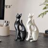 Desk Decorative Cat Figure 3D Printed Figurine, Modern Geometric Sculpture, Minimalist Art Abstract Ornament Decor for Entryway Shelf, Lover Home Gift