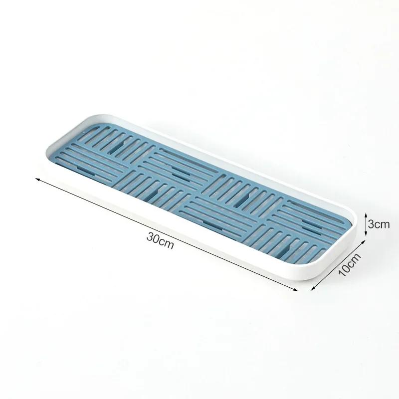 Sink Soap Organzier Rack Plastic Bathroom Storage Trays Sponge Holder Tableware Drain Storage Dish Kitchen Storage Accessories