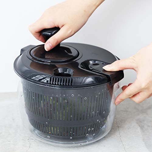 Pearl Metal Salad Spinner, Vegetable Drainer, Limited Edition, Black, BLKP, AZ-5085