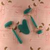3-Piece Set: Imitation Jade & Rose Quartz Gua Sha Boards with Spiky Roller Facial Massager