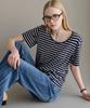 Lucida Basic Striped Short Sleeve T-Shirt - Navy