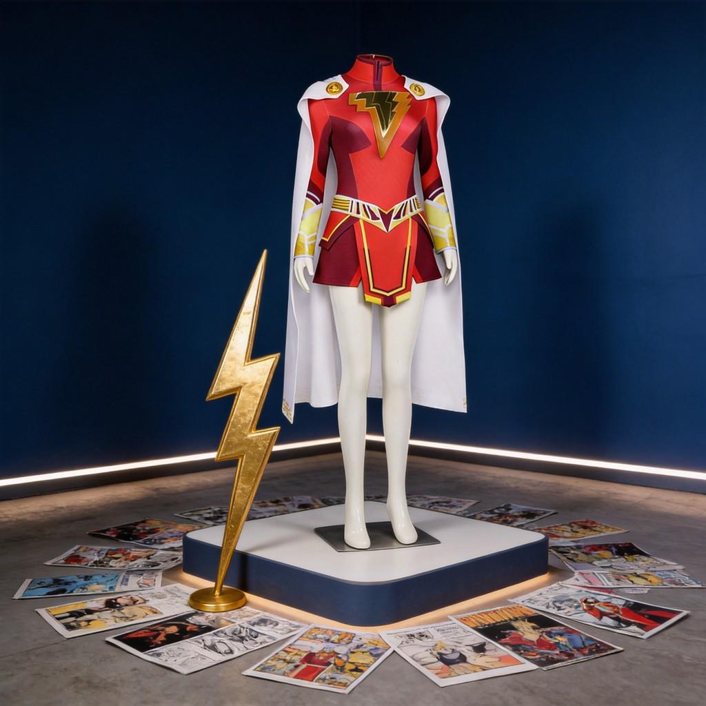 Shazam Fury Of The Gods Cosplay Costume For Women With Spandex Suit For Halloween Role Play