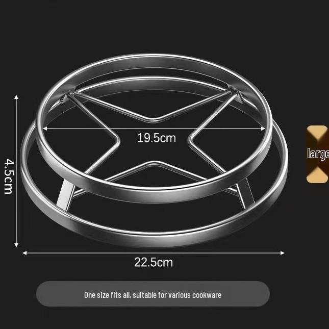 Thickened Stainless Steel Heat-Resistant Pot Holder with Anti-Scald Mat and Storage Rack