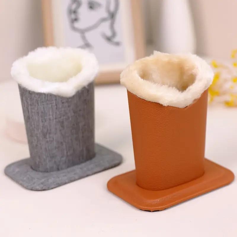 Plush Lined Eyeglass Holder Stand - Protective Desk or Nightstand Organizer Case for Secure Glasses & Sunglasses Storage
