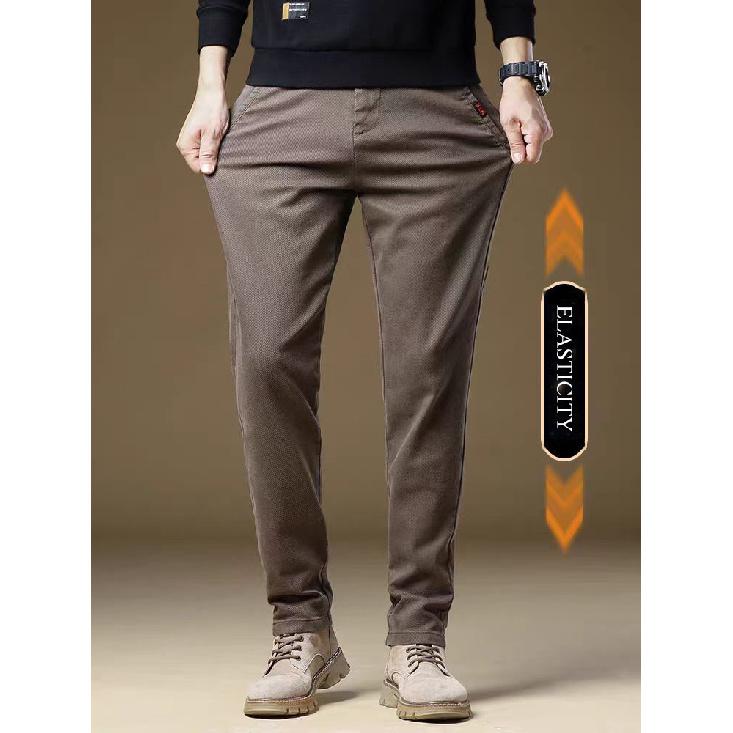 2024 New Autumn And Winter Men'S Casual Loose Straight Leg Trousers Trendy Brand With Plush Light Luxury Long Pants