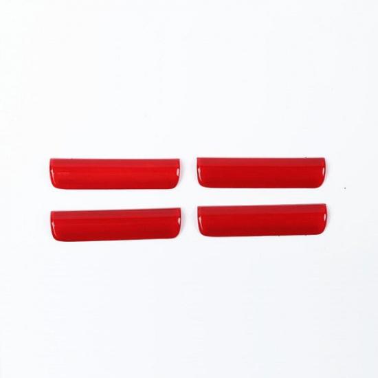 4P Car Inner Door Handle Trim Strips For Ford F150 - Accessories Red ABS