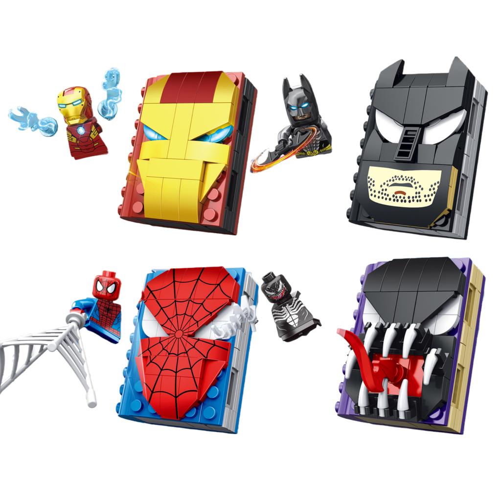 Blind Box Mini Marvel Building Blocks Figures Big Goblin Spiderman Iron Man Venom Captain Hawk Deadpool Technic Armor Gift Toys