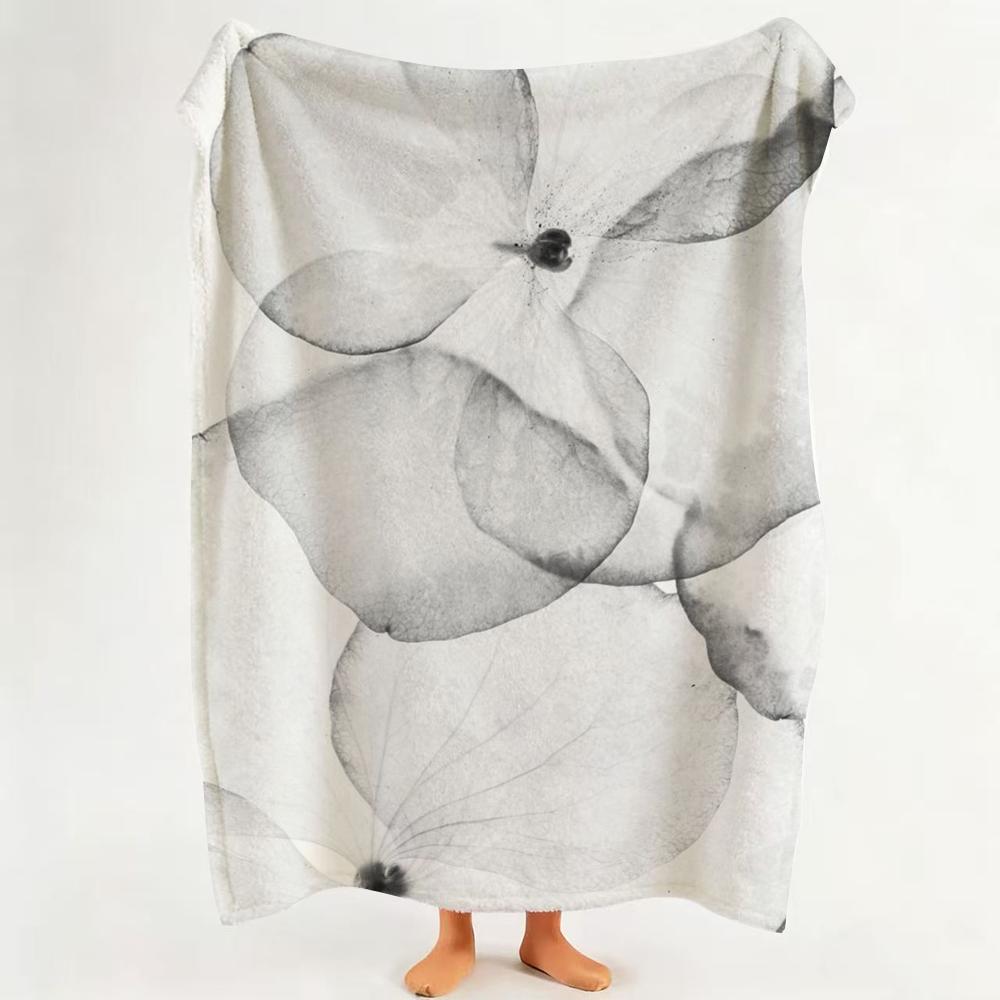 Art B Black A And W White A Art P Plant F Flower Throw Flannel Throw Blanket Suitable for Sofa Living Room Bedroom