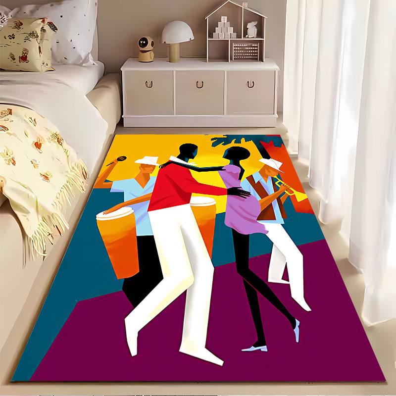 Dancing Silhouettes with Band suitable as a non-slip mat for the living room or bedroom sofa