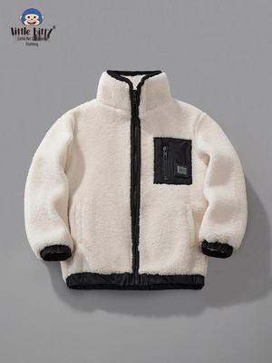 Capispalla Trendy Color Block in Lana d'Agnello per Bambini - Collezione Autunno/Inverno