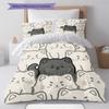Shiba Inu Pattern Bedding Quilt Set Quilt Cover Pillowcase Home Decoration Birthday Gift (1 * duvet cover + 2 * pillowcase, without core)