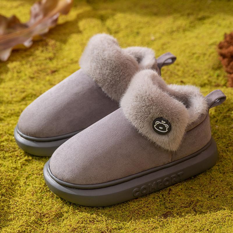 2025 snow boots high-top wool cotton slippers bag heel autumn indoor and outdoor non-slip belt heel cotton shoes
