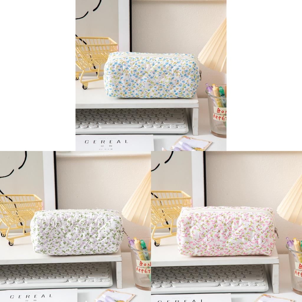 Modern Floral Style Pencil Case With Polyester Material For Girls School Supplies