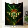 A Crowned Triangular Emblem with Green Stripes, Glowing with Lightning. for All Seasons Blanket Lunch Break Throw Gift