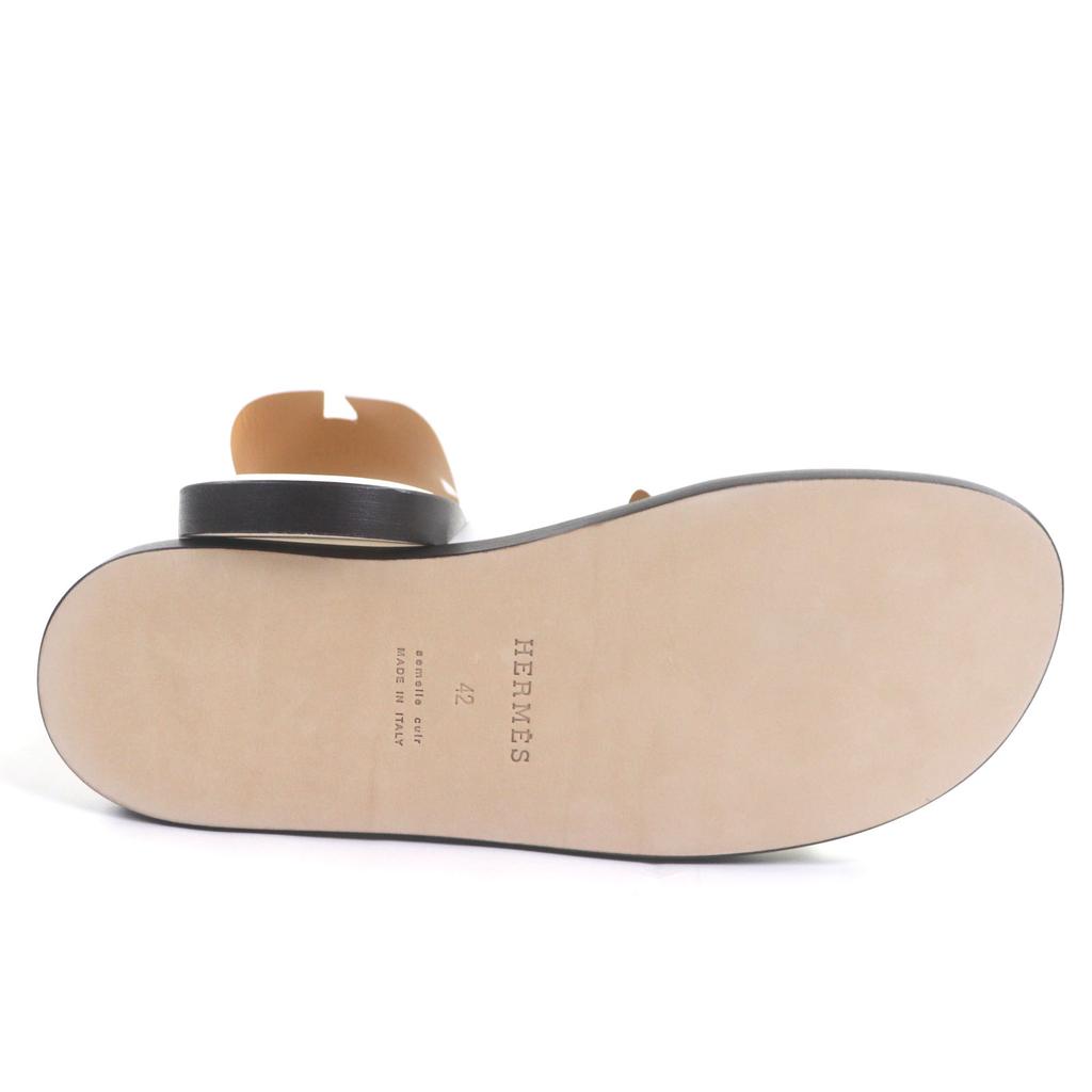 Pristine HERMES Sandals Izmir slide white leather mens 42 Used