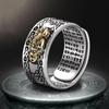 3pcs Vintage Copper Coin Pixiu Ring Chinese Feng Shui Unisex Amulet Adjustable Ring For Men Women Bring Wealth Good Luck Jewelry Gift