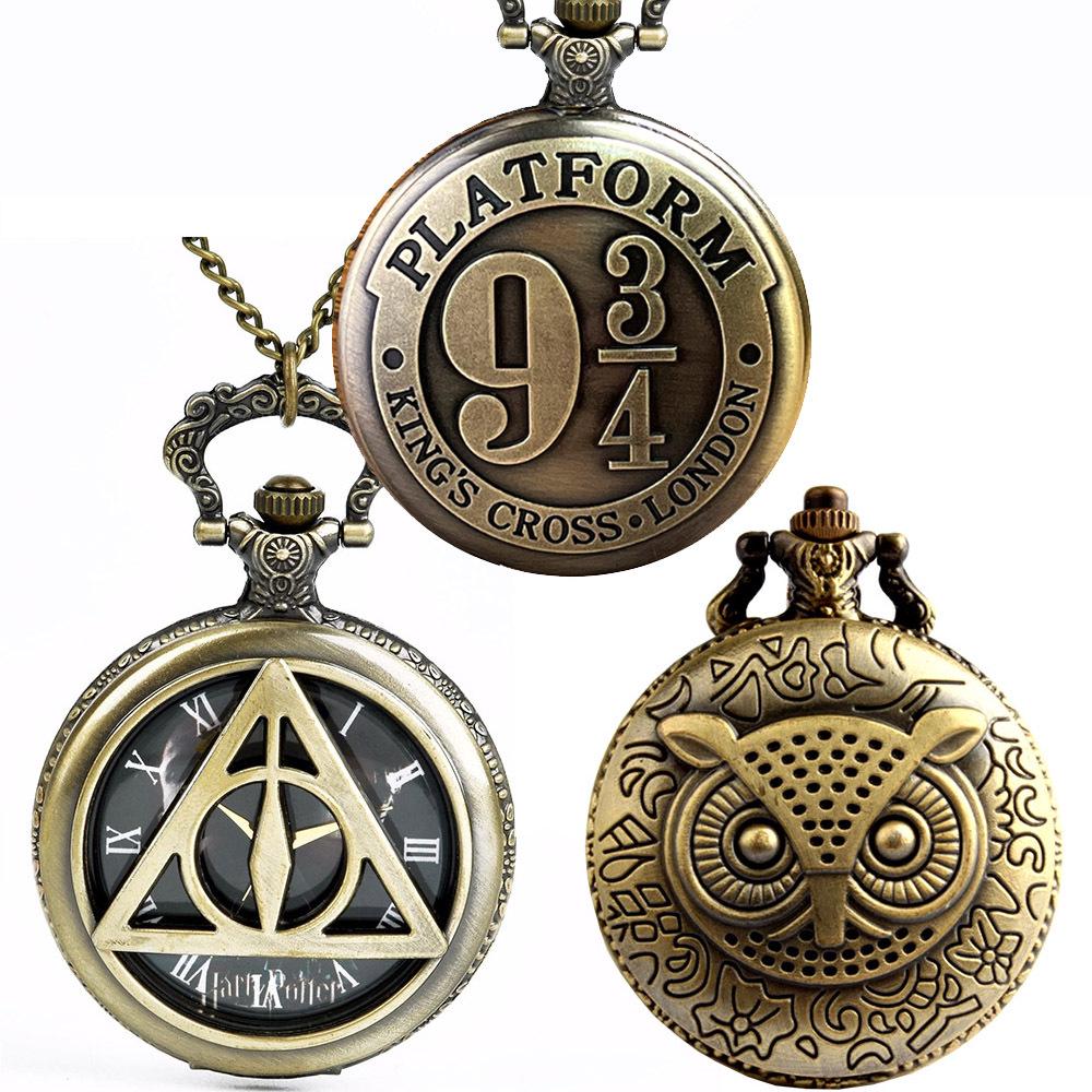 Harry Potter Deathly Hallows Copper Owl Pocket Watch Pendant