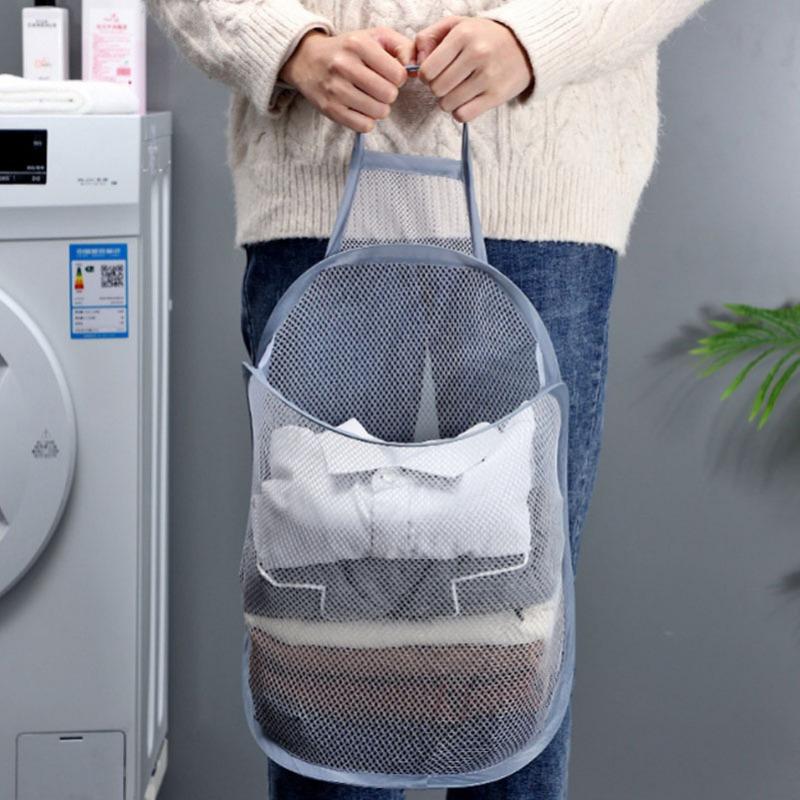 1pc Laundry Organization and Storage, Toilet Dirty Clothes Basket Foldable Wall Mounted Dirty Clothes Bathroom Storage Basket