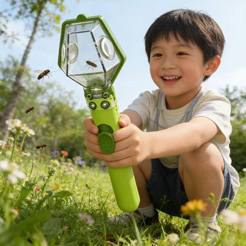 Juguete Atrapainsectos Creativo Portátil Tipo Pulsador Caja Transparente para Capturar Bichos Observador para Niños Aprendizaje Interactivo de la Naturaleza
