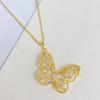  Personality Hip Hop Butterfly Necklace Color Zircon Unique Design Niche Fashion Pendant Jewelry For Young Women