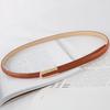 Leather Thin Pu Womens Waist Belt Metal Buckle Trousers Jeans Decoration With