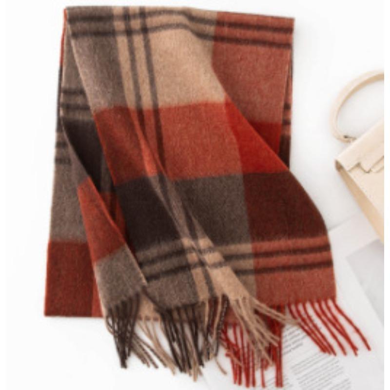 Wool Scarf Unisex  Versatile and Soft  Autumn and Winter Plaid Shawl  Thickened  Warm and Long Scarf