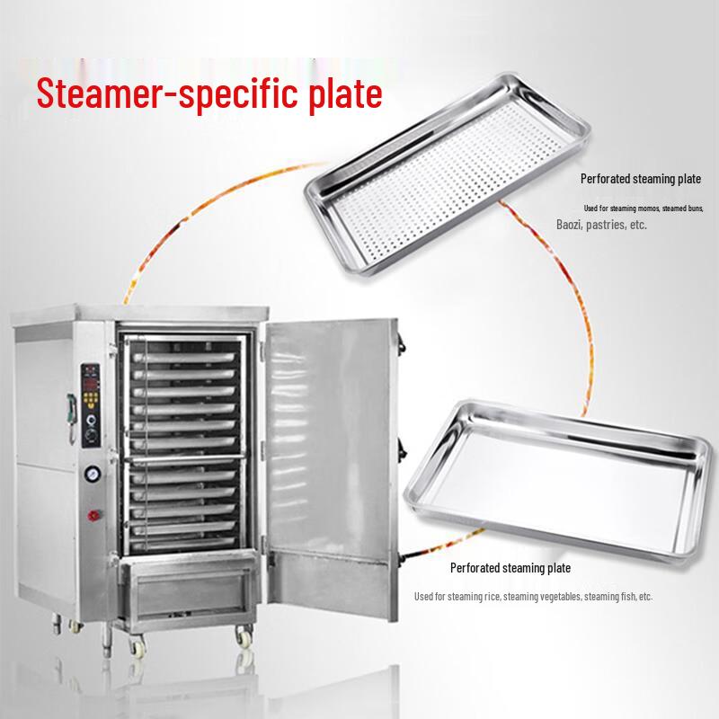 Homeglen 304 Stainless Steel Perforated Rectangular Steamer Tray