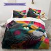Cat Head Pattern Bedding Quilt Set  Home Decoration  Gift (1 * duvet cover + 2 * pillowcase  without core)