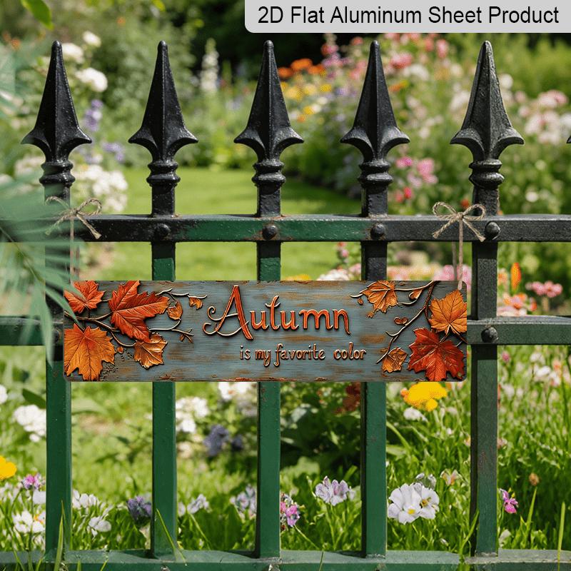 2D Flat, 1pc Vintage "Autumn Is My Favorite Color" Metal Wall Sign - Rustic Farmhouse Alumium Seasonal Decor with Vintage Leaf Accent Artwork