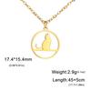 Cazador Walking Cat Kitten Necklace for Women Stainless Steel Round Pendant Animal Chain Necklaces Jewelry 2026 Wholesale New