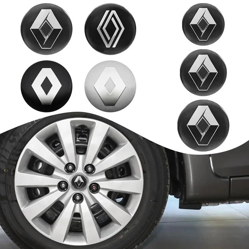 For Renault Megane 2 Duster Logan Captur Clio 4 4Pcs 56mm 60mm 65mm Car Styling Wheel Center Hub Cap Badge Emblem Sticker