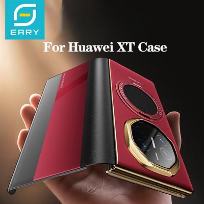 Eary Phone Case for Huawei Mate XT With MagSafe 360° Rotatable Stand Leather Metal Screen Protector Full Body Flip Cover Bumper