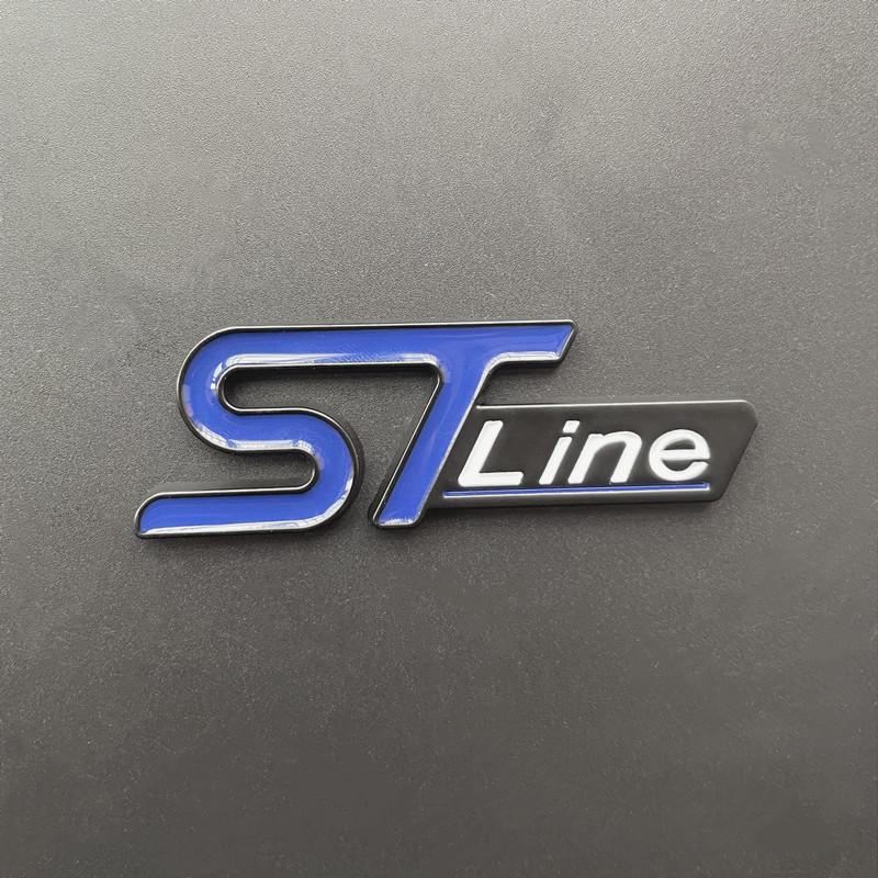 3D Metal Logo ST Line Emblem Car Trunk Badge For Ford Edge Puma Kuga Mondeo Fiesta Ecosport Focus ST Line Sticker Accessories