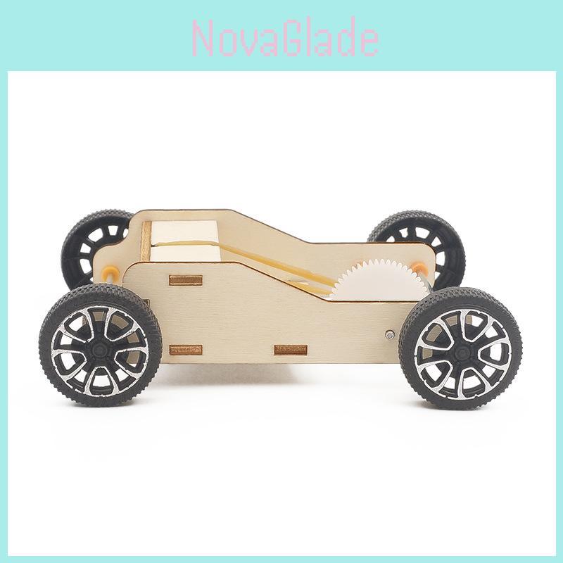 Children's Diy Rubber Band Powered Car Material Pack Educational Physics Science Toy