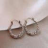 High-End Silver Geometric Round Earrings - Elegant and Simple for Everyday Style